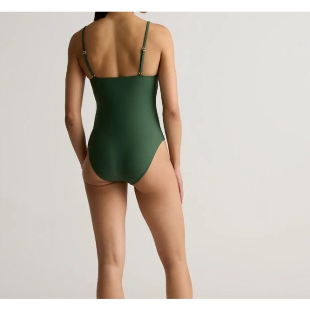QUINCE Women's Medium Swimsuit Italian Cami One-Piece Palm Green NEW - Picture 2 of 11